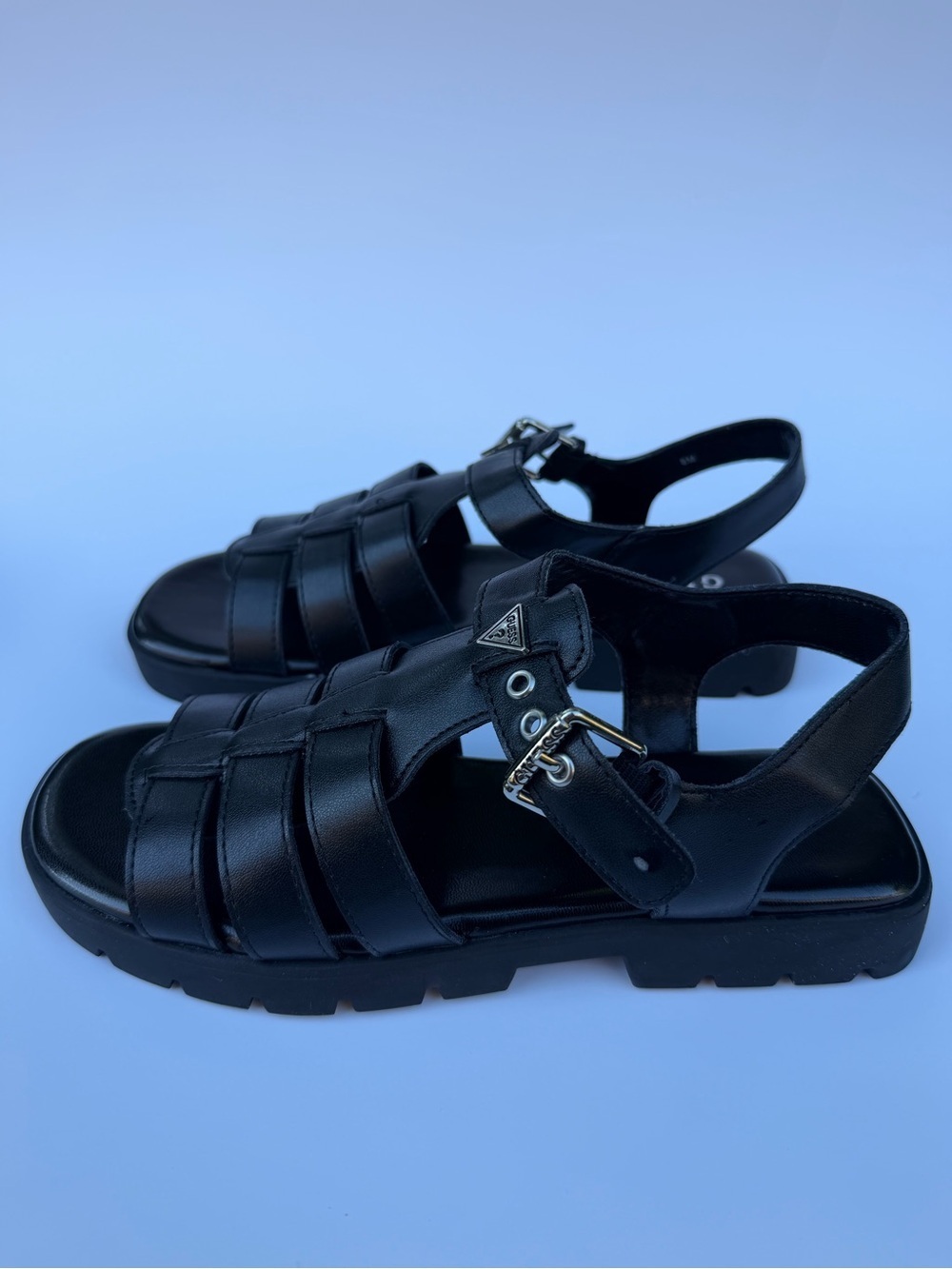 Guess black fisherman sandals NWT